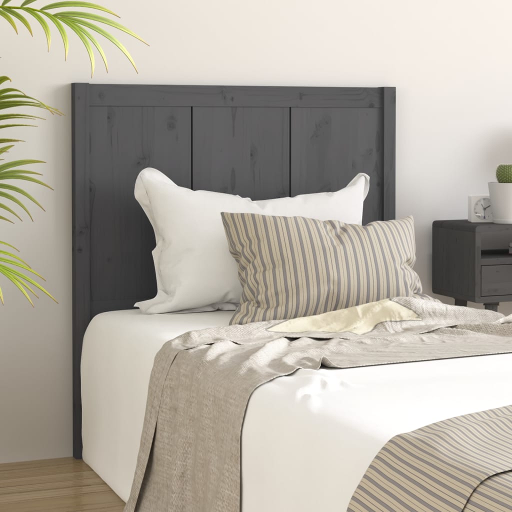 Berkfield Bed Headboard Grey 80.5x4x100 cm Solid Pine Wood