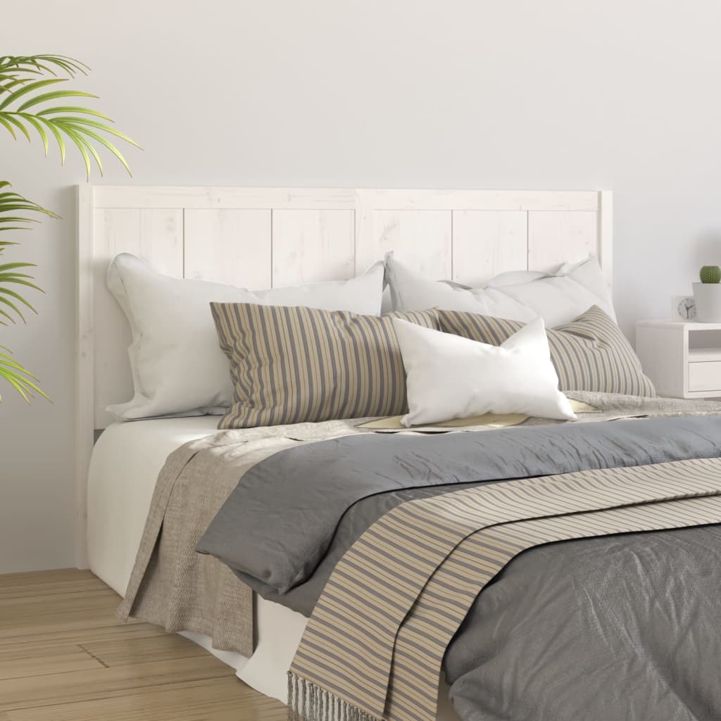 Berkfield Bed Headboard White 125.5x4x100 cm Solid Pine Wood