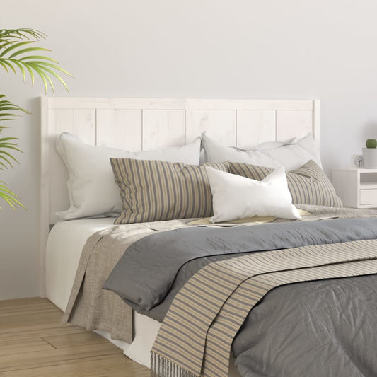 Berkfield Bed Headboard White 125.5x4x100 cm Solid Pine Wood