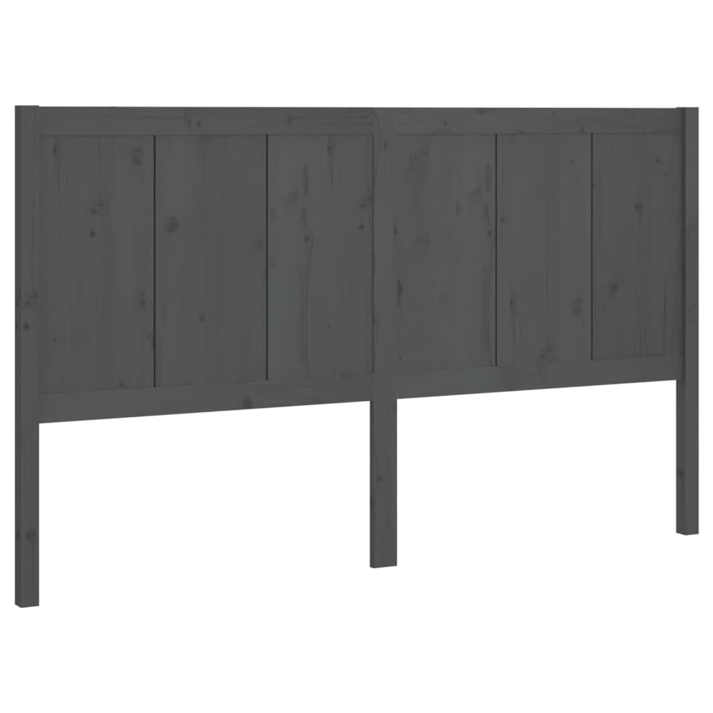 Berkfield Bed Headboard Grey 185.5x4x100 cm Solid Pine Wood