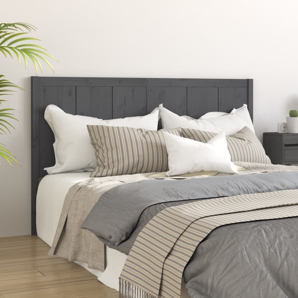 Berkfield Bed Headboard Grey 205.5x4x100 cm Solid Pine Wood