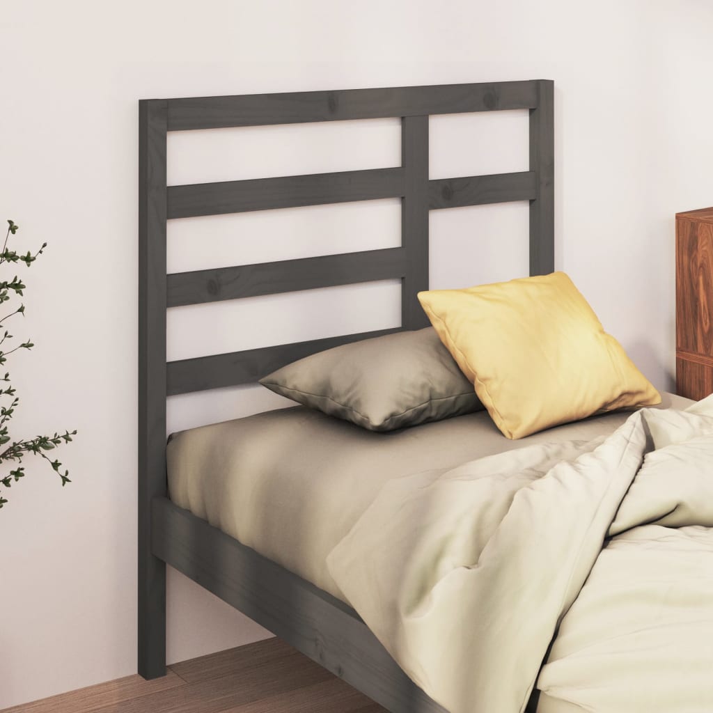 Berkfield Bed Headboard Grey 106x4x104 cm Solid Wood Pine
