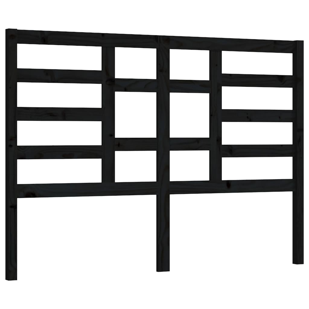 Berkfield Bed Headboard Black 141x4x104 cm Solid Wood Pine
