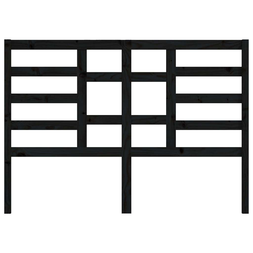 Berkfield Bed Headboard Black 141x4x104 cm Solid Wood Pine