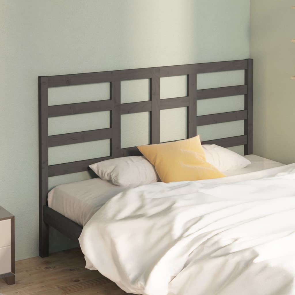 Berkfield Bed Headboard Grey 146x4x104 cm Solid Wood Pine