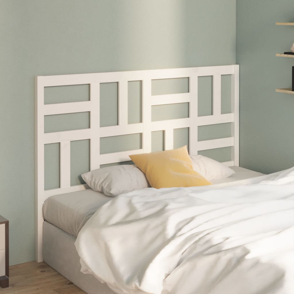 Berkfield Bed Headboard White 126x4x104 cm Solid Wood Pine
