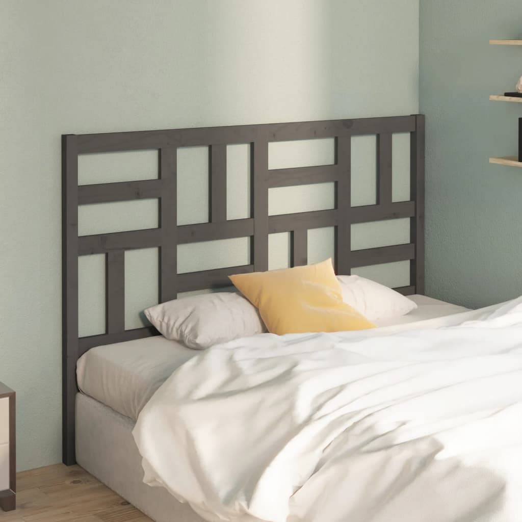 Berkfield Bed Headboard Grey 126x4x104 cm Solid Wood Pine