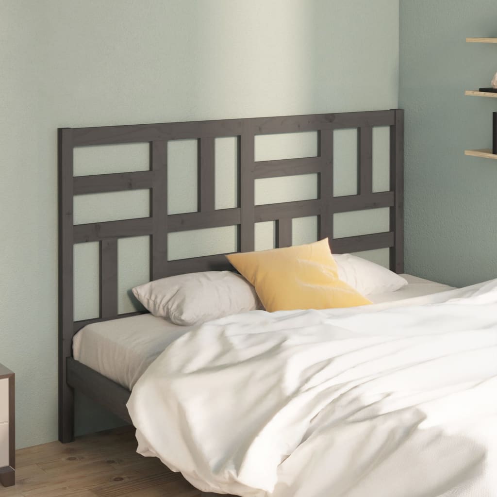 Berkfield Bed Headboard Grey 141x4x104 cm Solid Wood Pine