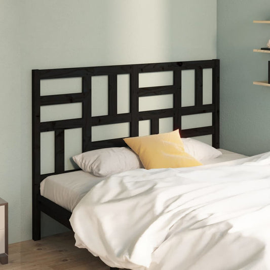 Berkfield Bed Headboard Black 141x4x104 cm Solid Wood Pine