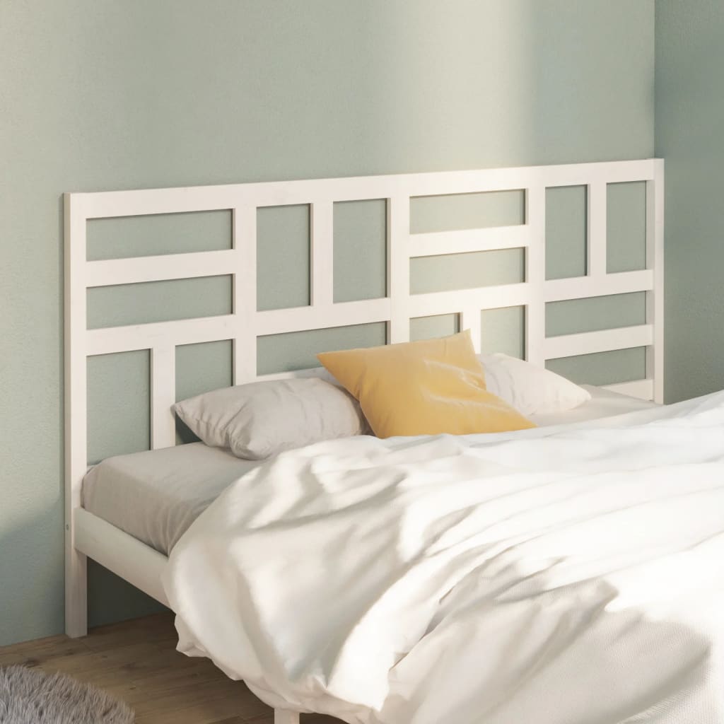 Berkfield Bed Headboard White 206x4x104 cm Solid Wood Pine