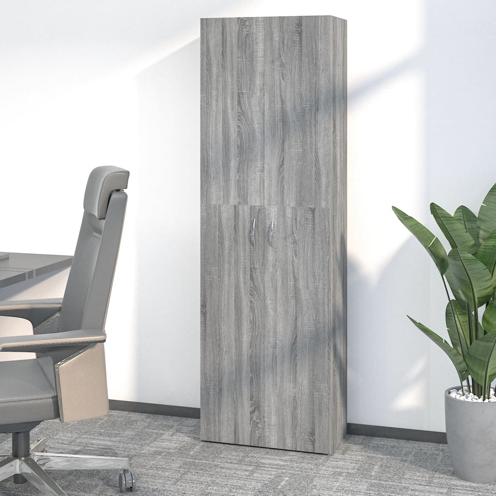 Berkfield Office Cabinet Grey Sonoma 60x32x190 cm Engineered Wood