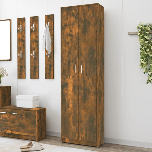 Berkfield Hallway Wardrobe Smoked Oak 55x25x189 cm Engineered Wood