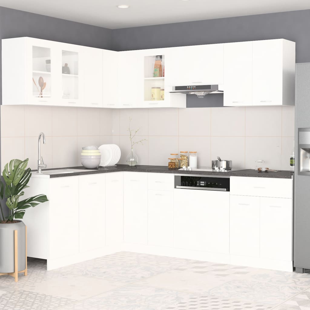 Berkfield 11 Piece Kitchen Cabinet Set with Worktop White Engineered Wood