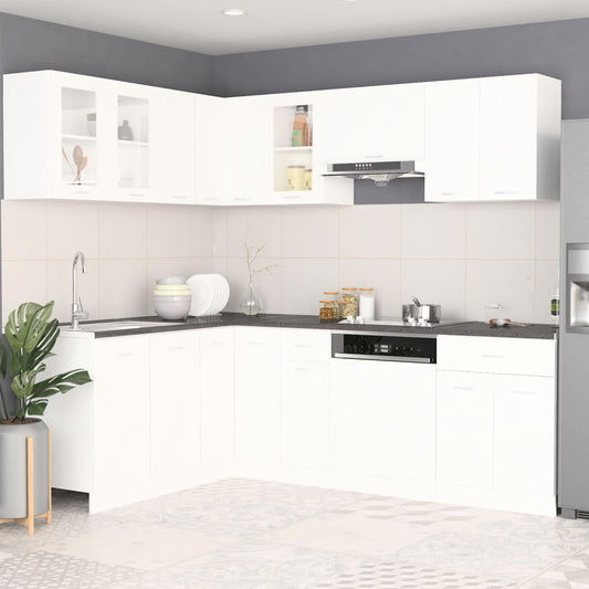 Berkfield 11 Piece Kitchen Cabinet Set with Worktop White Engineered Wood