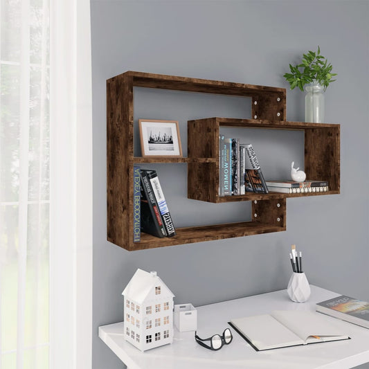 Berkfield Wall Shelf Smoked Oak 104x20x58.5 cm Engineered Wood