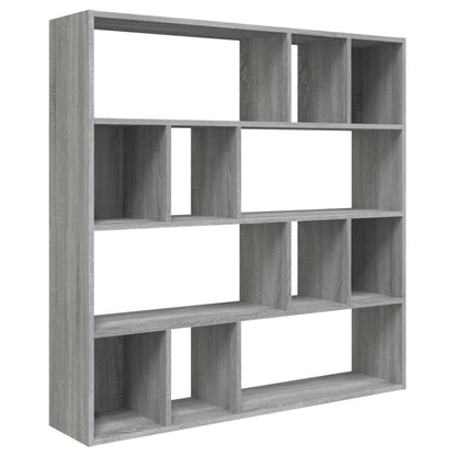 Berkfield Book Cabinet Grey Sonoma 110x24x110 cm Engineered Wood