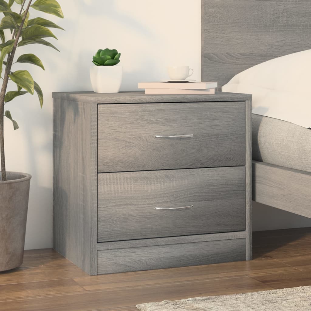 Berkfield Bedside Cabinet Grey Sonoma 40x30x40 cm Engineered Wood