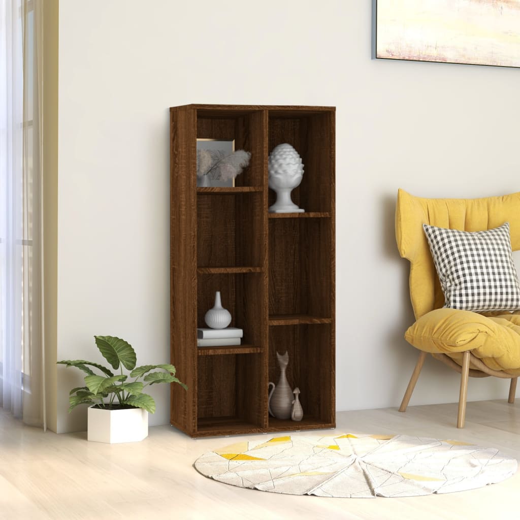 Berkfield Book Cabinet Brown Oak 50x25x106 cm