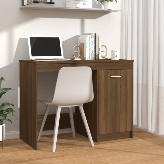 Berkfield Desk Brown Oak 100x50x76 cm Engineered Wood