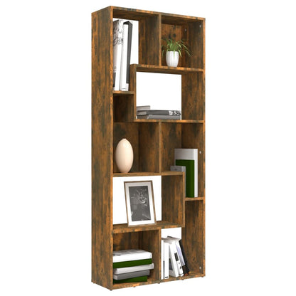 Berkfield Book Cabinet Smoked Oak 67x24x161 cm Engineered Wood