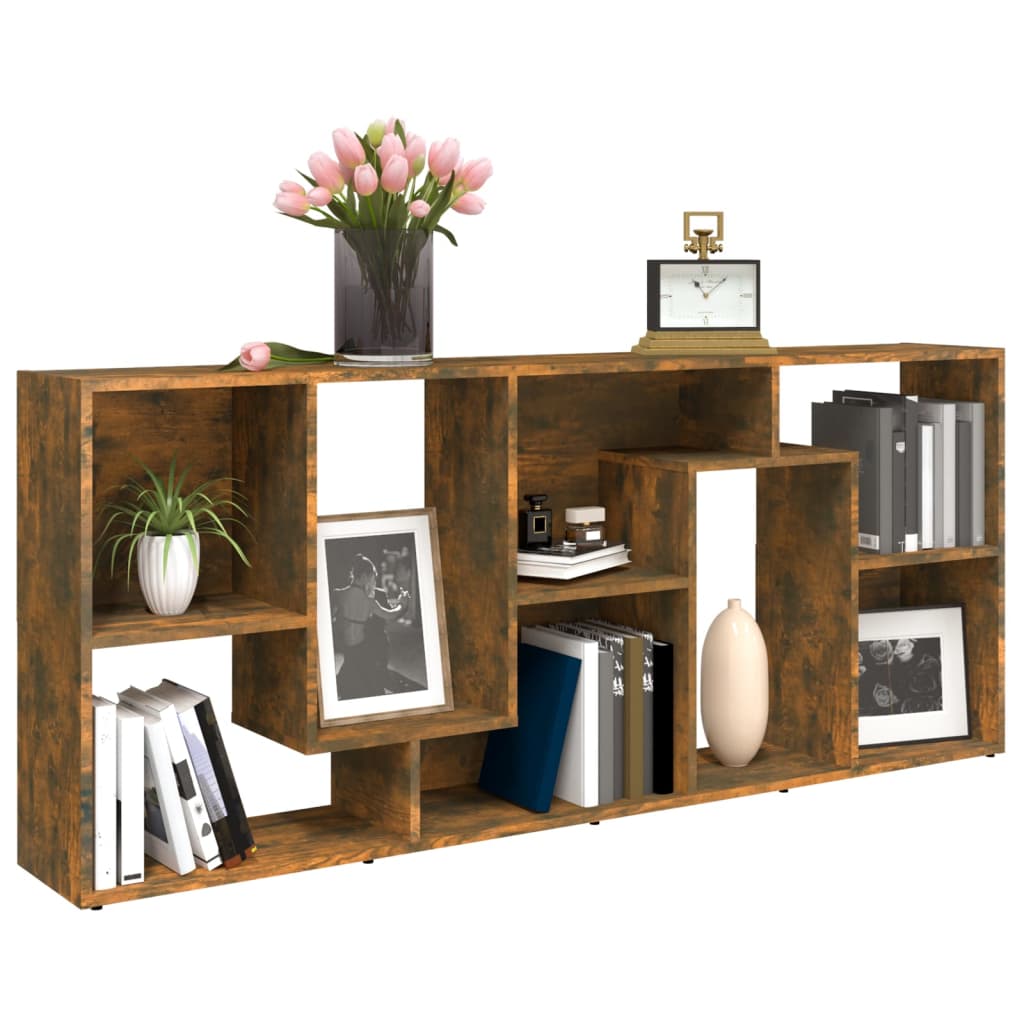 Berkfield Book Cabinet Smoked Oak 67x24x161 cm Engineered Wood
