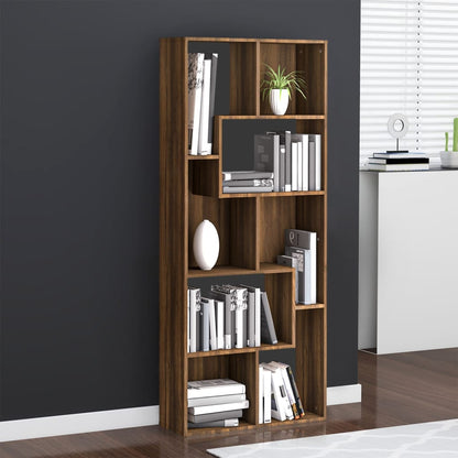 Berkfield Book Cabinet Brown Oak 67x24x161 cm Engineered Wood
