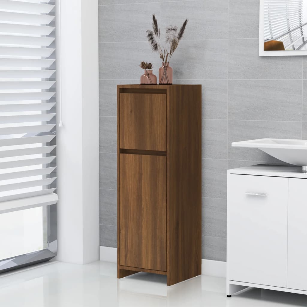 Berkfield Bathroom Cabinet Brown Oak 30x30x95 cm Engineered Wood