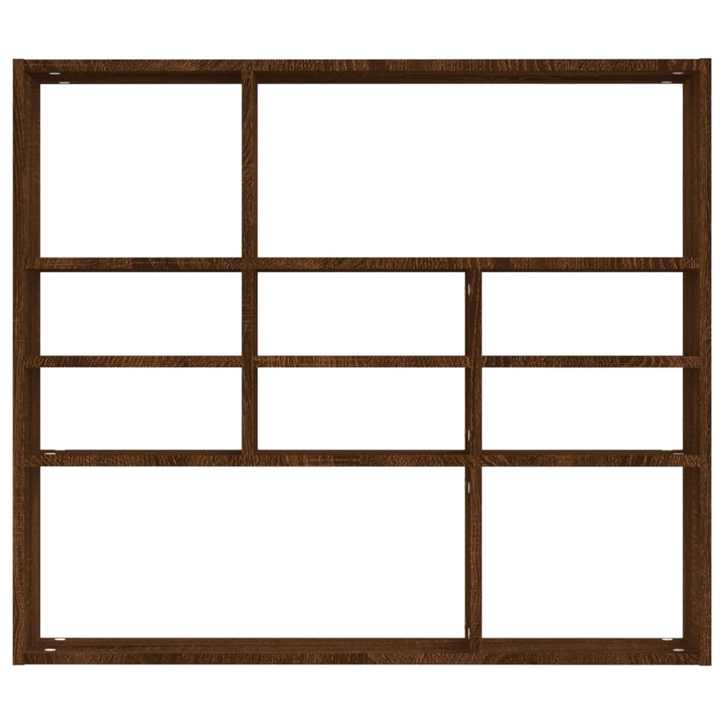 Berkfield Wall Shelf Brown Oak 90x16x78 cm Engineered Wood