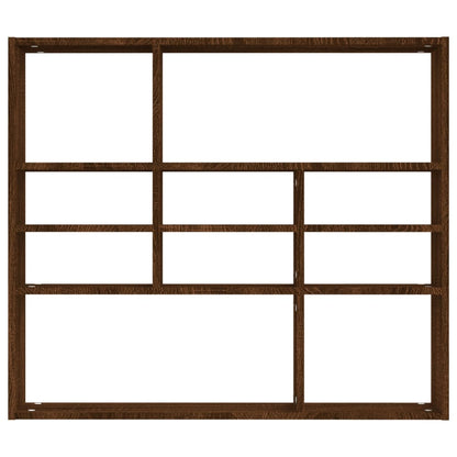 Berkfield Wall Shelf Brown Oak 90x16x78 cm Engineered Wood