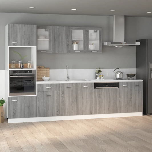 Berkfield Sink Bottom Cabinet Grey Sonoma 80x46x81.5 cm Engineered Wood