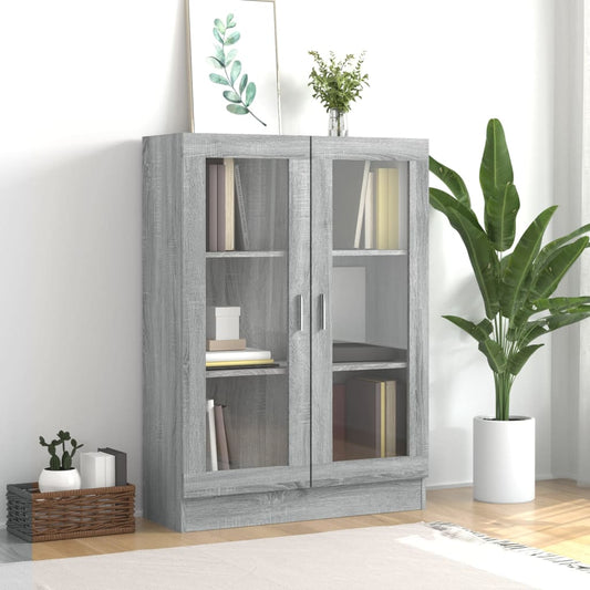 Berkfield Vitrine Cabinet Grey Sonoma 82.5x30.5x115 cm Engineered Wood