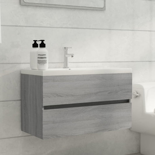 Berkfield Sink Cabinet Grey Sonoma 80x38.5x45 cm Engineered Wood
