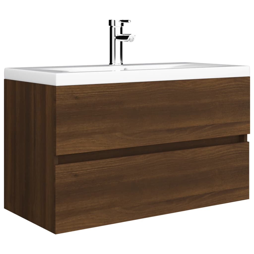 Berkfield Sink Cabinet Brown Oak 80x38.5x45 cm Engineered Wood