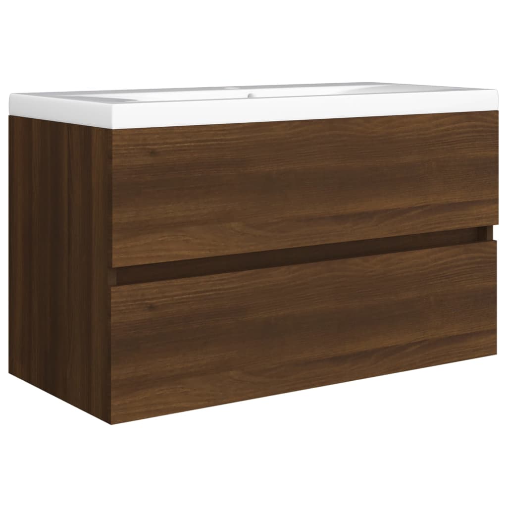 Berkfield Sink Cabinet Brown Oak 80x38.5x45 cm Engineered Wood