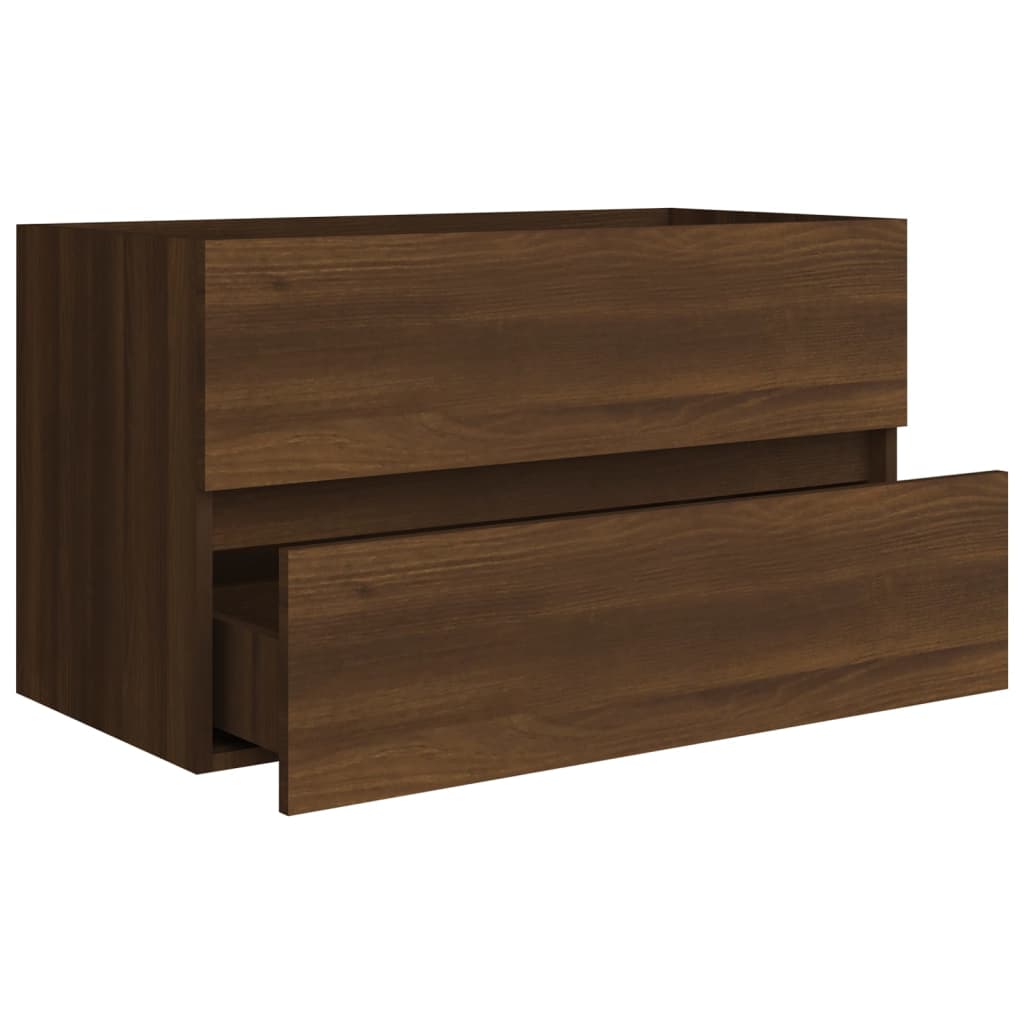 Berkfield Sink Cabinet Brown Oak 80x38.5x45 cm Engineered Wood