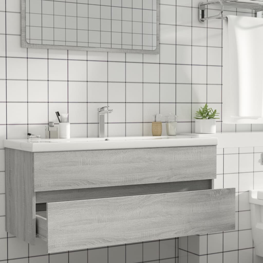 Berkfield Sink Cabinet Grey Sonoma 100x38.5x45 cm Engineered Wood
