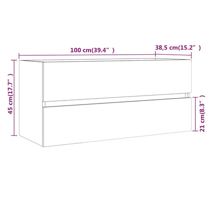 Berkfield Sink Cabinet Grey Sonoma 100x38.5x45 cm Engineered Wood