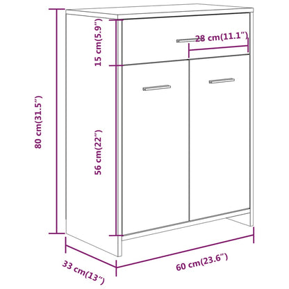 Berkfield Bathroom Cabinet Grey Sonoma 60x33x80 cm Engineered Wood
