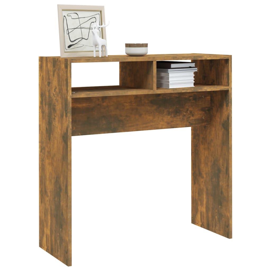 Berkfield Console Table Smoked Oak 78x30x80 cm Engineered Wood