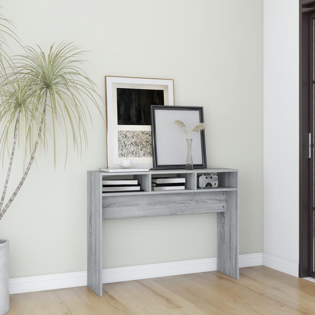 Berkfield Console Table Grey Sonoma 105x30x80 cm Engineered Wood