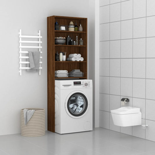 Berkfield Washing Machine Cabinet Brown Oak 64x24x190 cm
