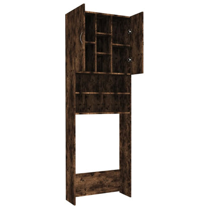 Berkfield Washing Machine Cabinet Smoked Oak 64x25.5x190 cm