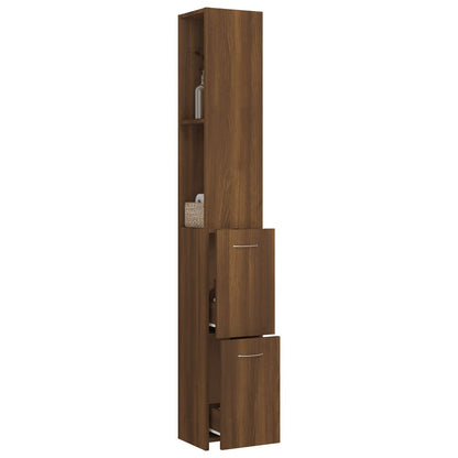 Berkfield Bathroom Cabinet Brown Oak 25x26.5x170 cm Engineered Wood