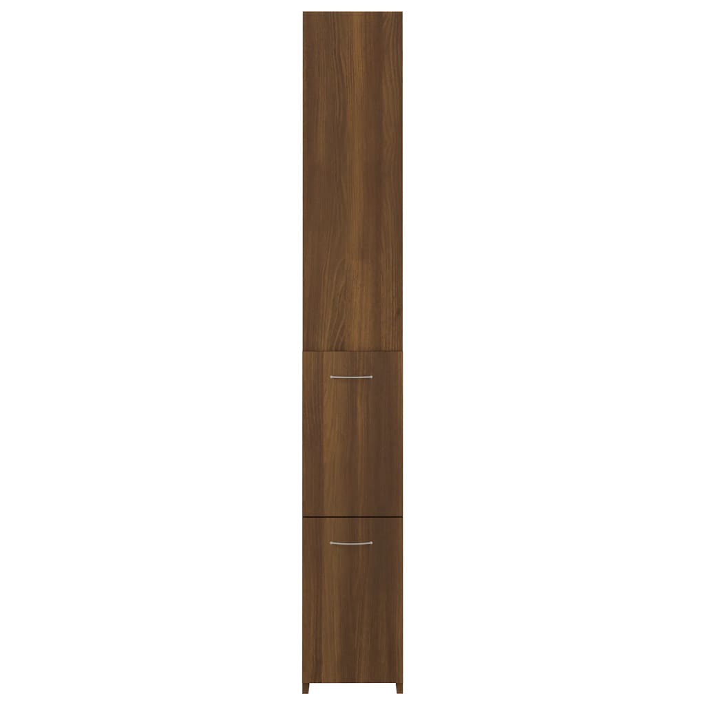 Berkfield Bathroom Cabinet Brown Oak 25x26.5x170 cm Engineered Wood