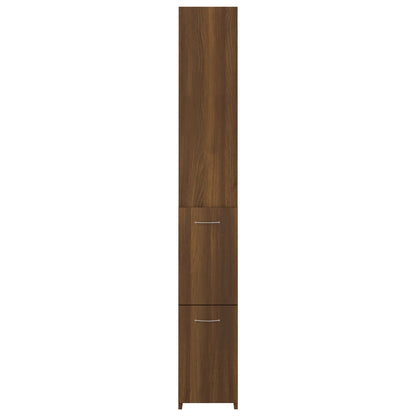 Berkfield Bathroom Cabinet Brown Oak 25x26.5x170 cm Engineered Wood