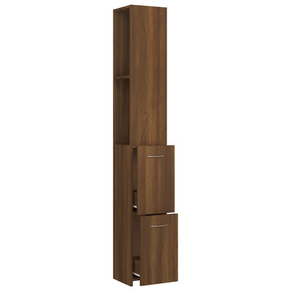 Berkfield Bathroom Cabinet Brown Oak 25x26.5x170 cm Engineered Wood