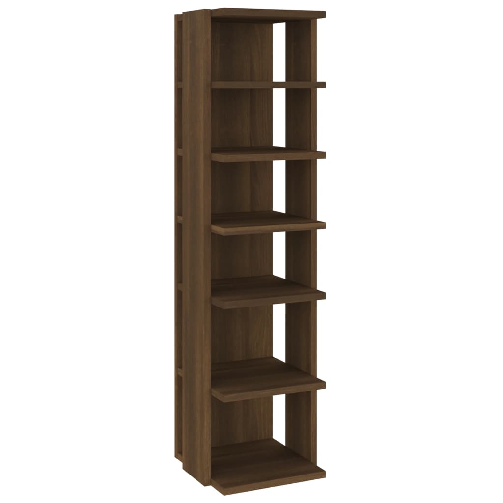 Berkfield Shoe Rack Brown Oak 27.5x27x102 cm Engineered Wood