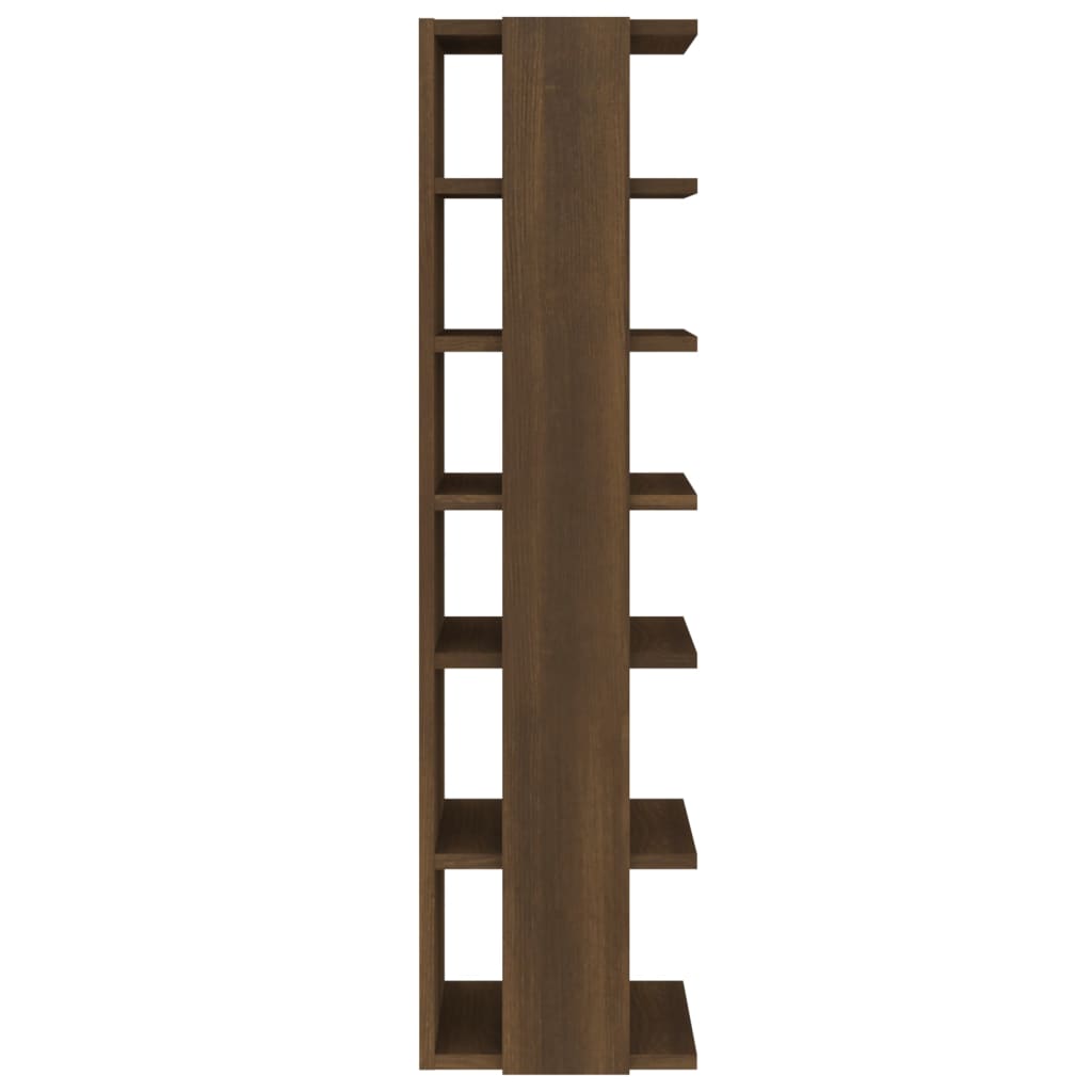 Berkfield Shoe Rack Brown Oak 27.5x27x102 cm Engineered Wood
