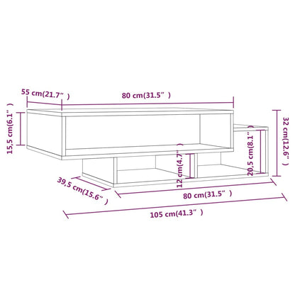 Berkfield Coffee Table Brown Oak 105x55x32 cm Engineered Wood