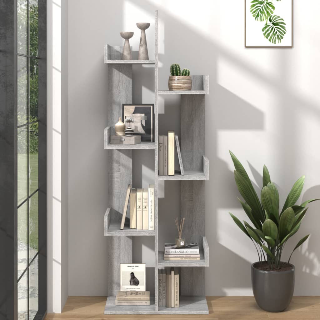 Berkfield Book Cabinet 48x25.5x140 cm Grey Sonoma Engineered Wood